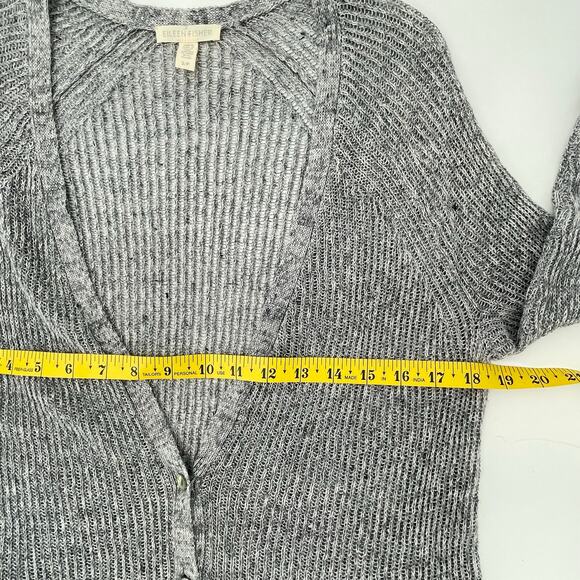 Eileen Fisher Women's Ribbed Open Knit 100% Linen Cardigan Sweater, Sz. Small - Picture 6 of 8